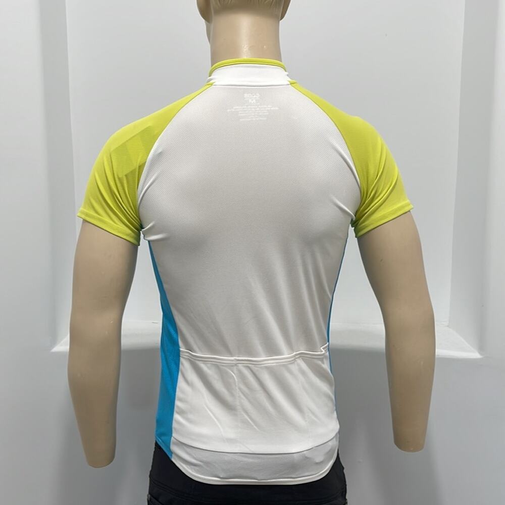 ecos Performance Wear Short Sleeve T-Shirt White Green Zipper Pockets Size M NWT - Picture 2 of 9